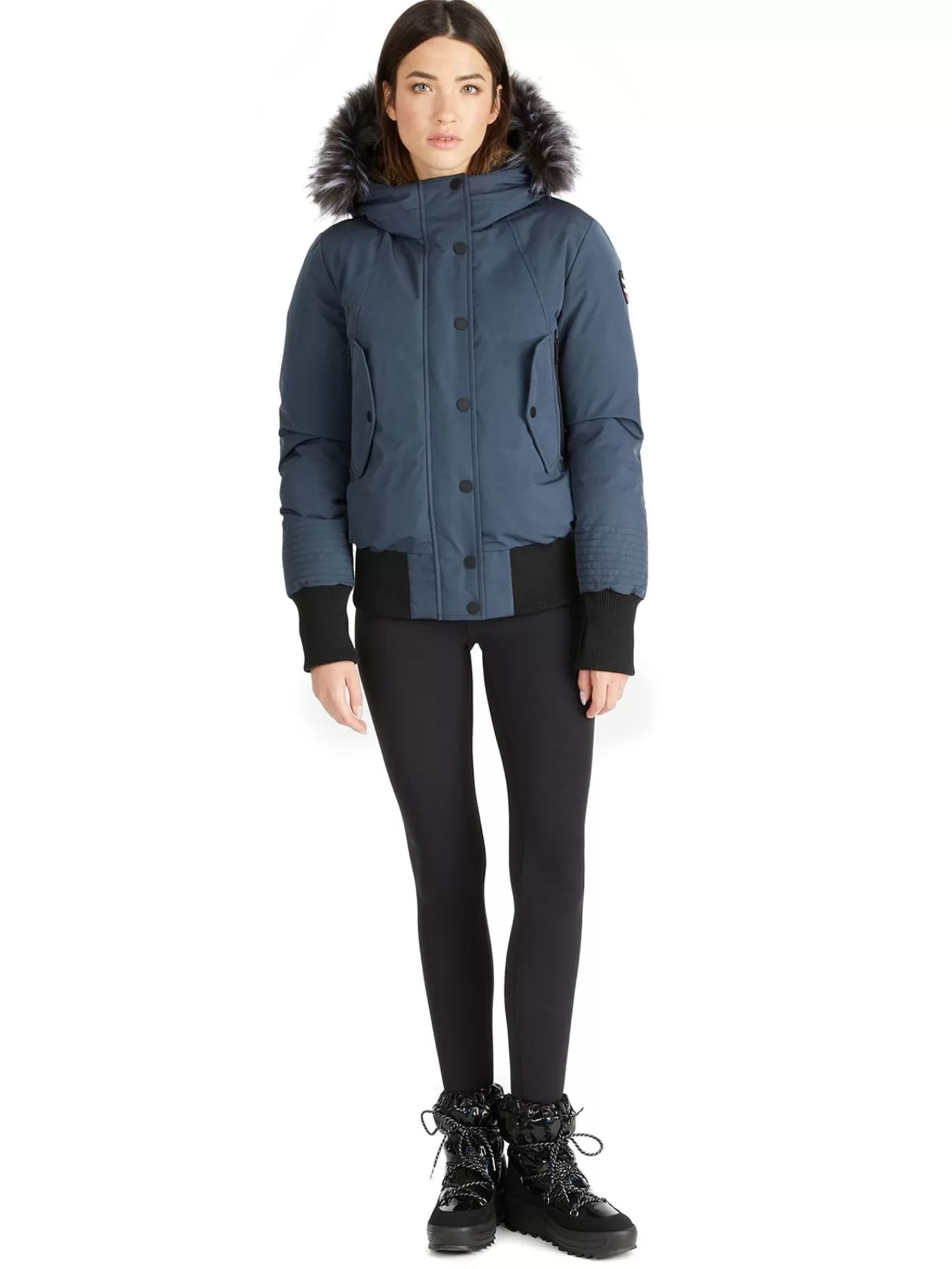 Pajar Bombers<Cordova Bomber Pour Femmes Avec Fausse Fourrure Bleu Marin