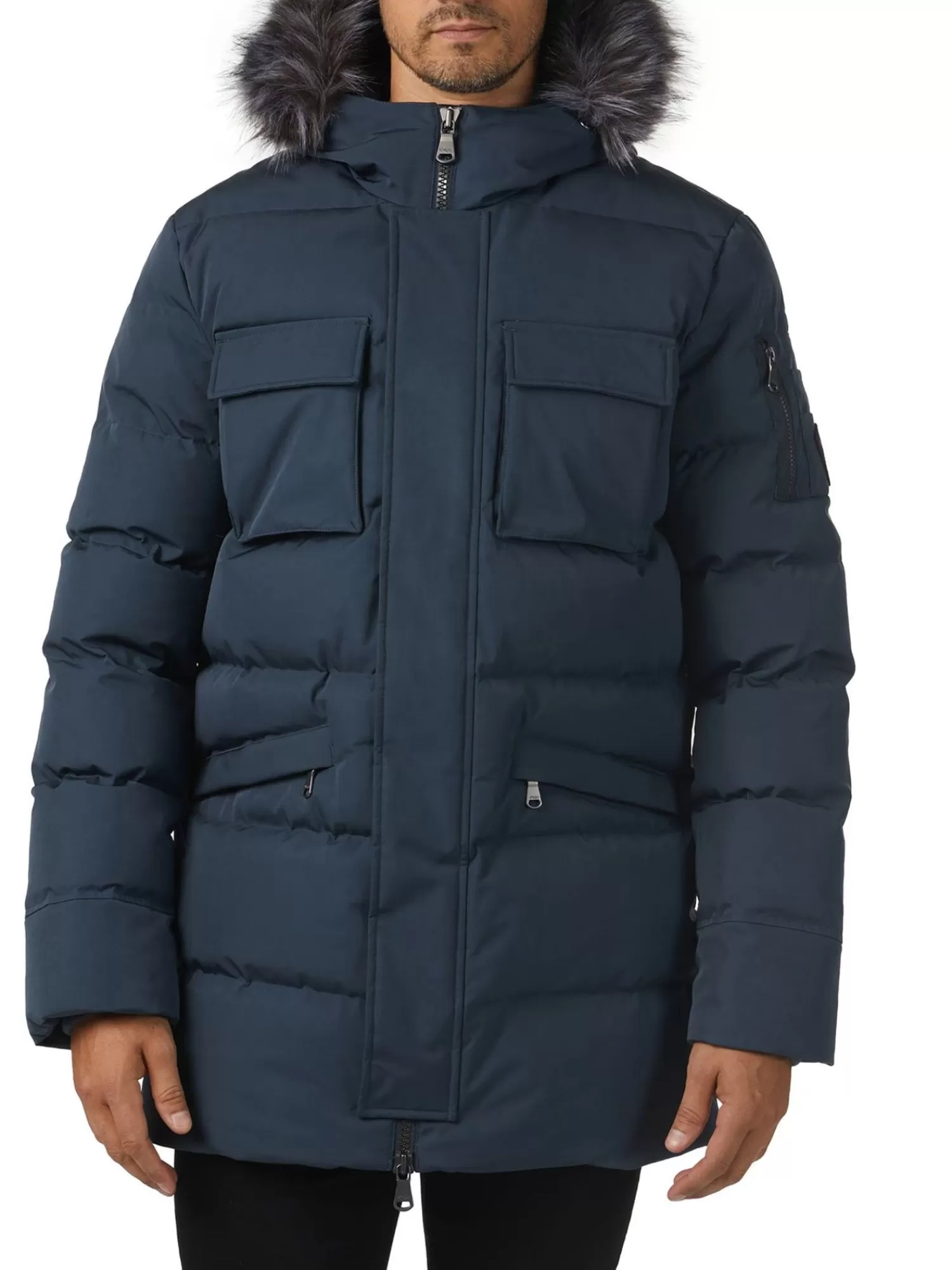 Pajar Parkas<Hamilton Parka Matelasse Pour Hommes Avec Contour En Fausse Bleu Marine