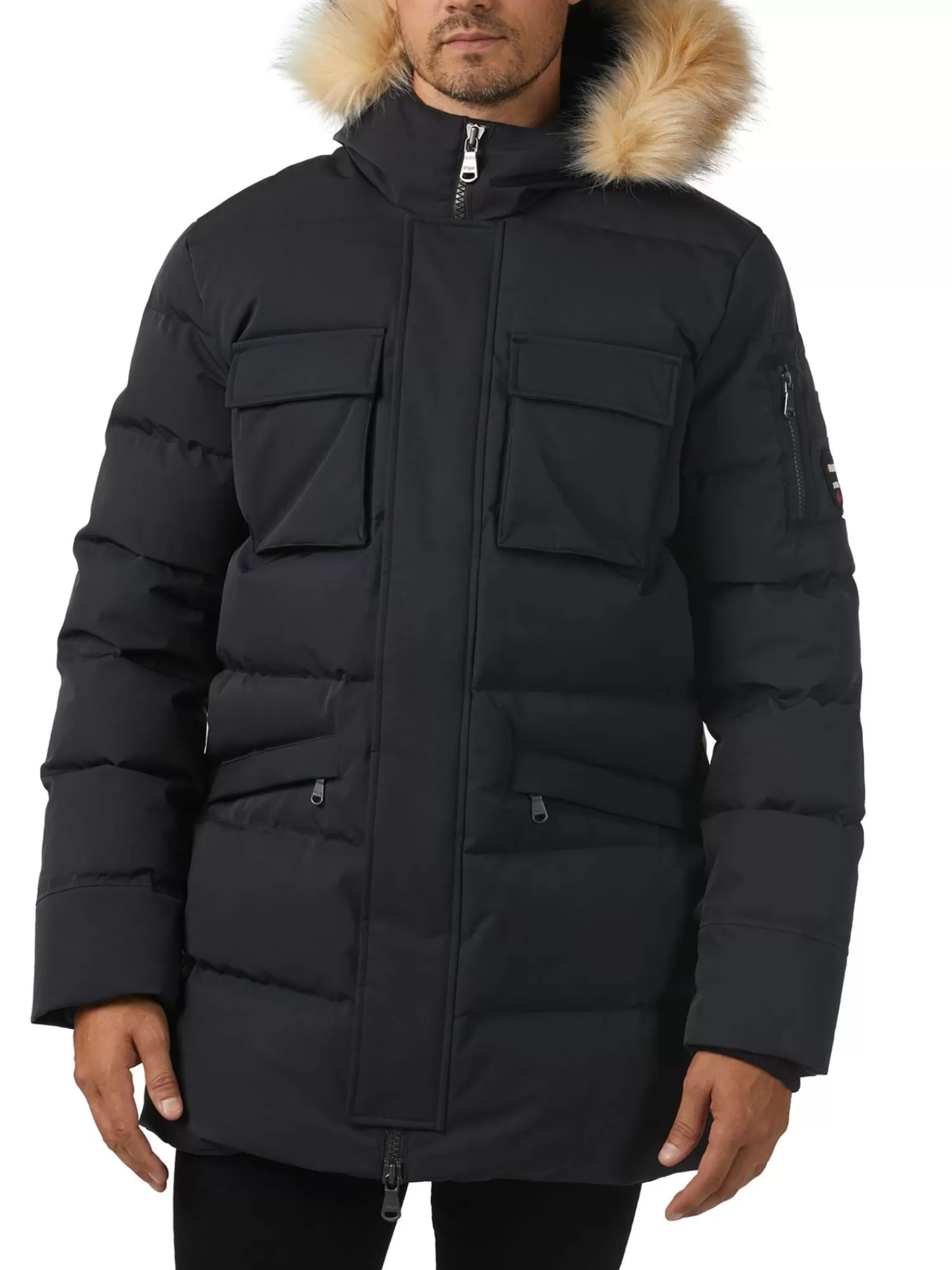 Pajar Parkas<Hamilton Parka Matelasse Pour Hommes Avec Contour En Fausse Noir