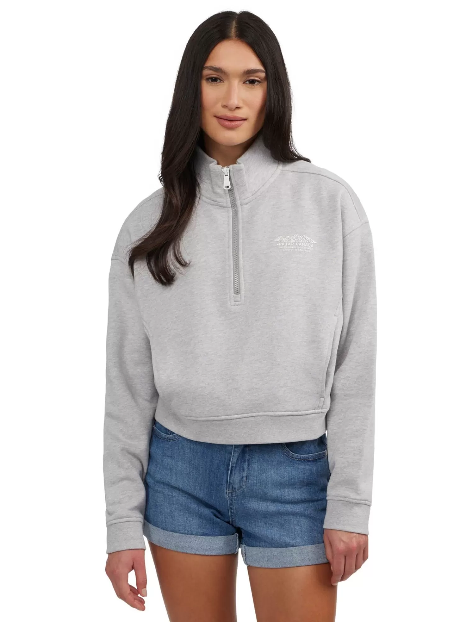 Pajar Hauts<Pearson Pull Coupe Essentielle Demi-Zip Pour Femmes Argent