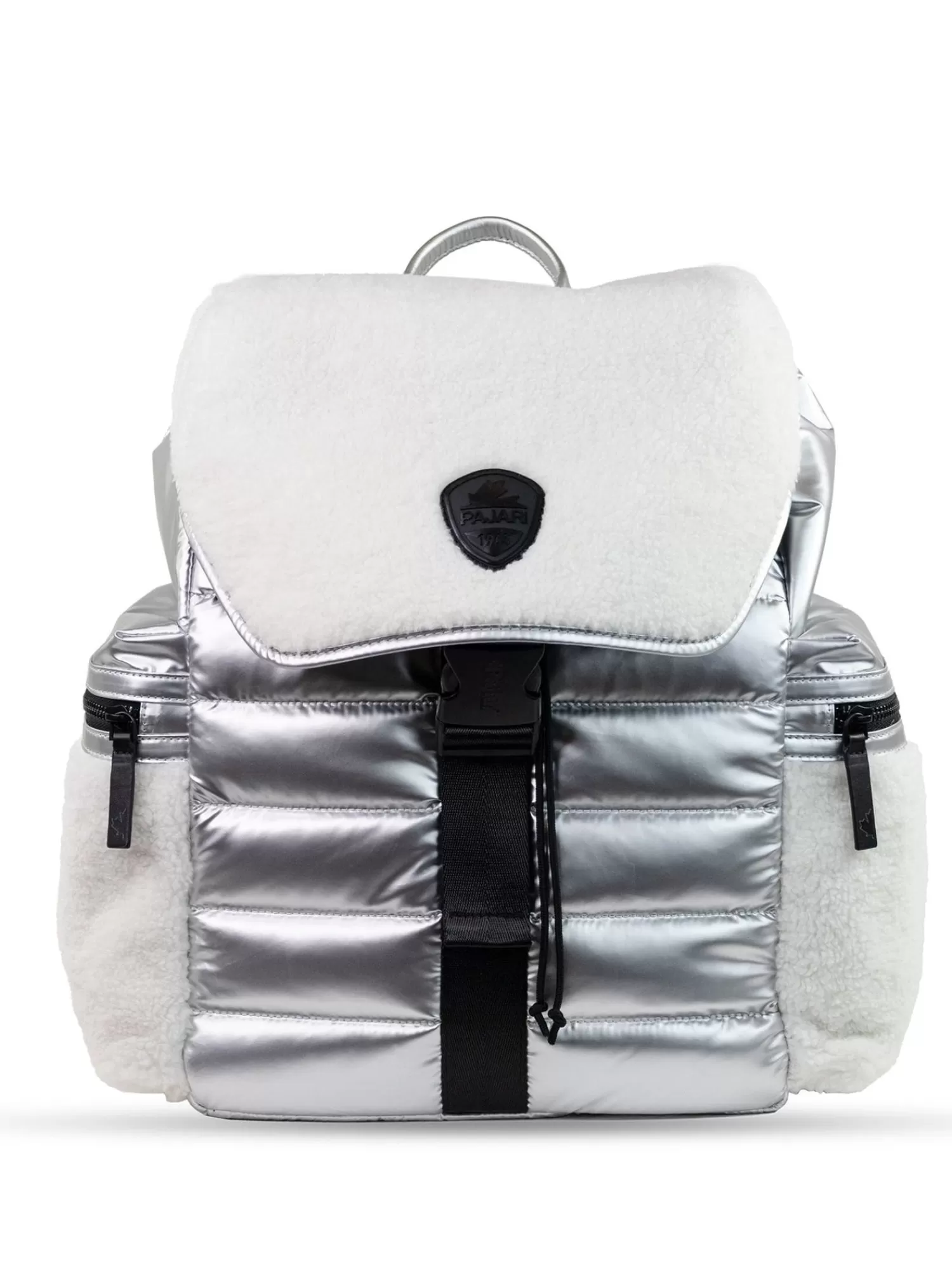 Pajar Sacs<Sac A Dos Large Matelasse Avec Peau De Mouton Silver