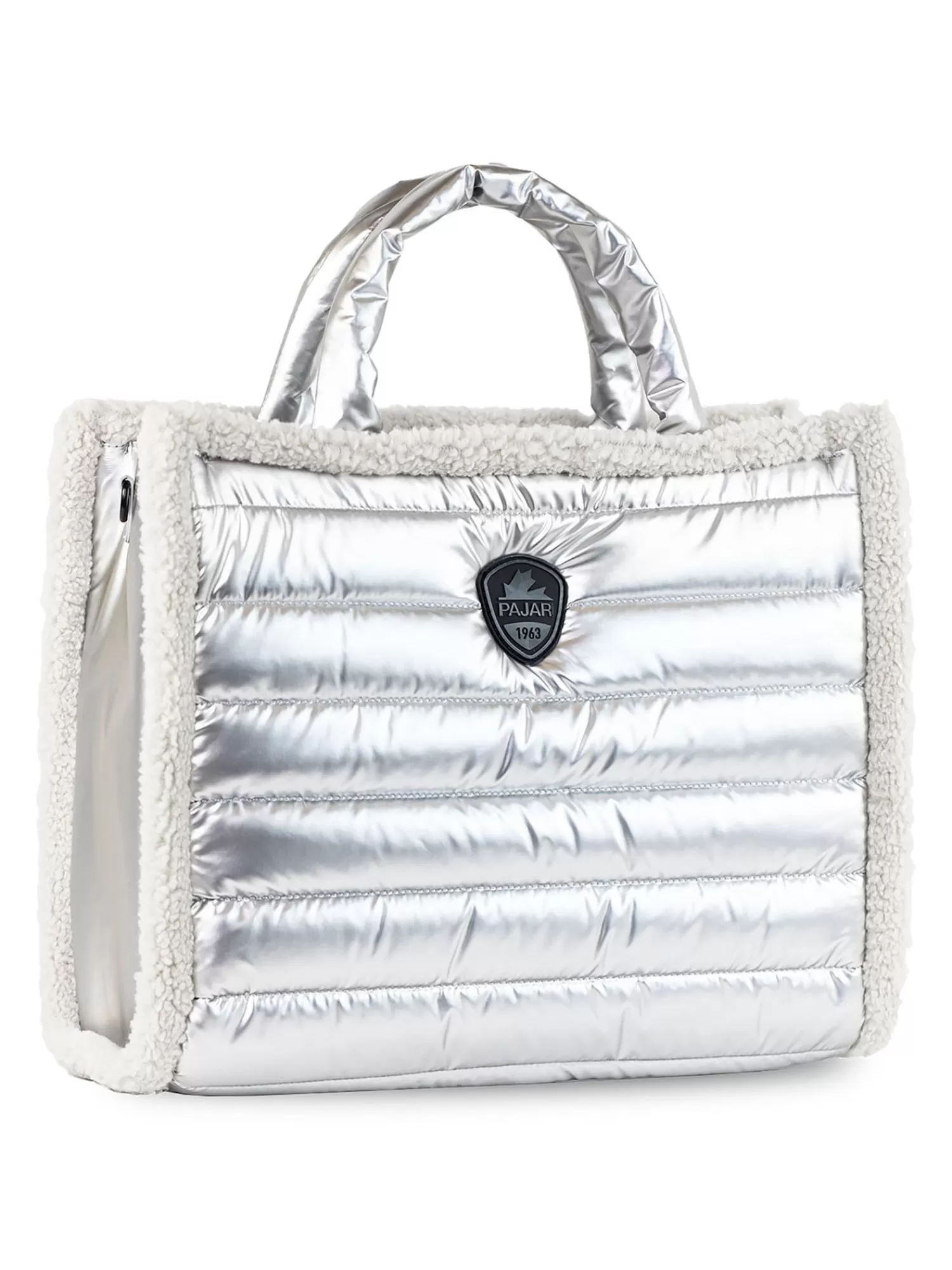 Pajar Sacs<Sac Fourretout Large Matelasse Avec Peau De Mouton Silver