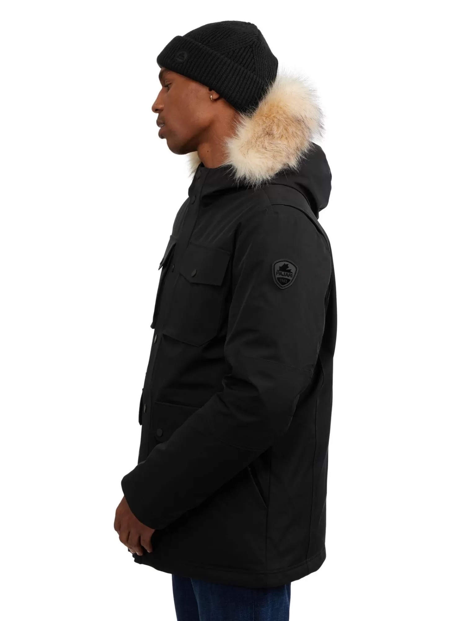 Pajar Parkas<Soren Parka Pour Hommes Avec Contour En Fausse Fourrure Noir