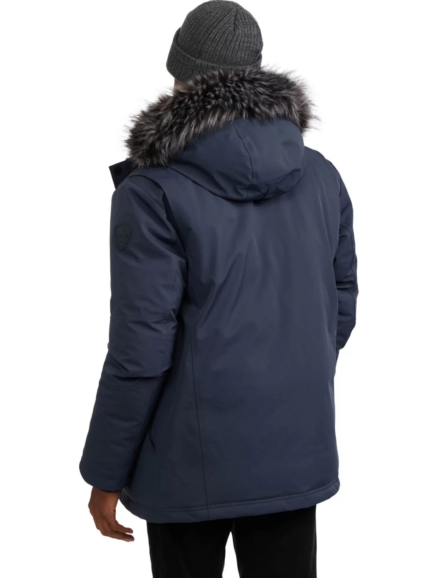 Pajar Parkas<Soren Parka Pour Hommes Avec Contour En Fausse Fourrure Bleu Marin