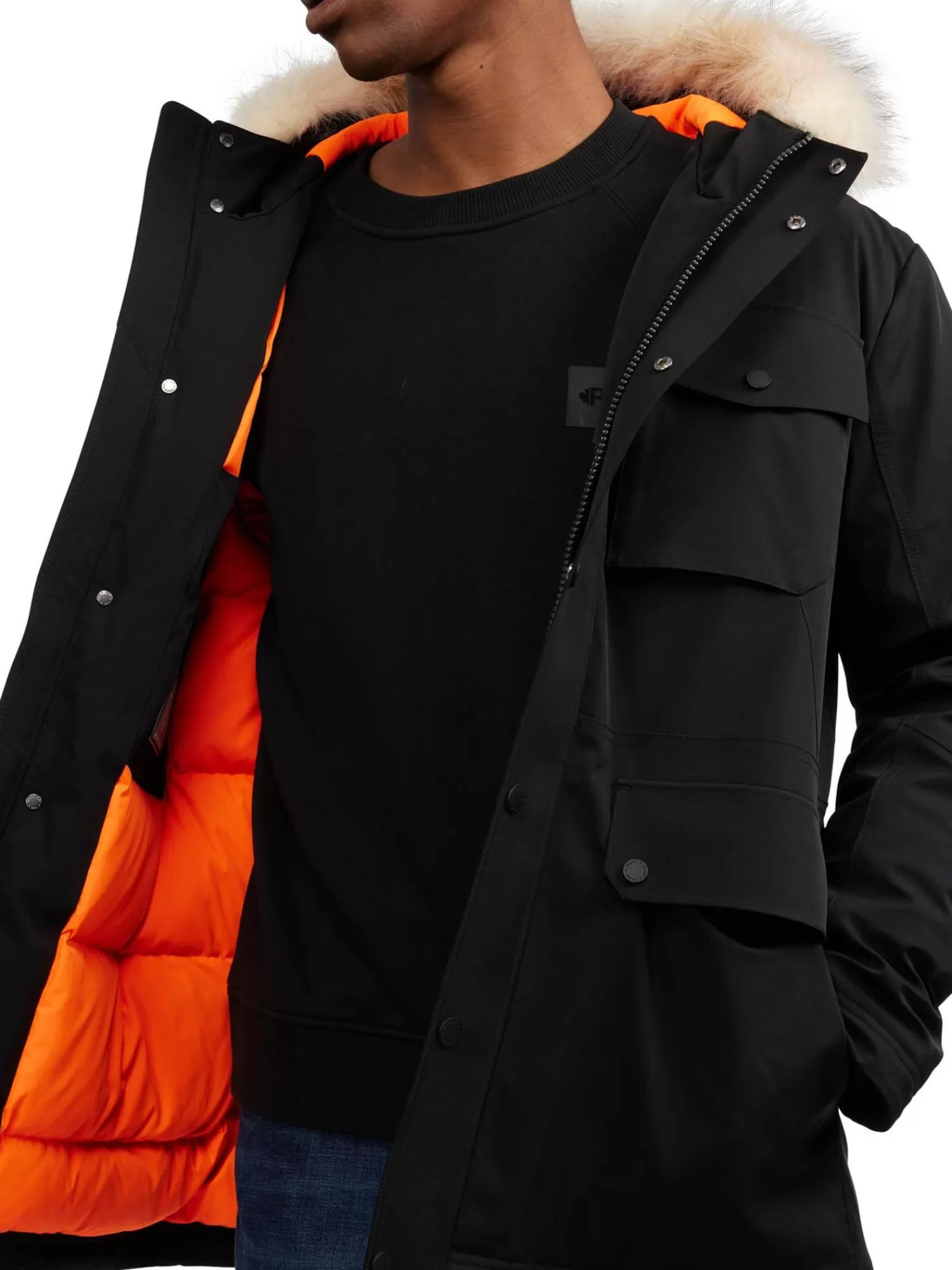 Pajar Parkas<Soren Parka Pour Hommes Avec Contour En Fausse Fourrure Noir