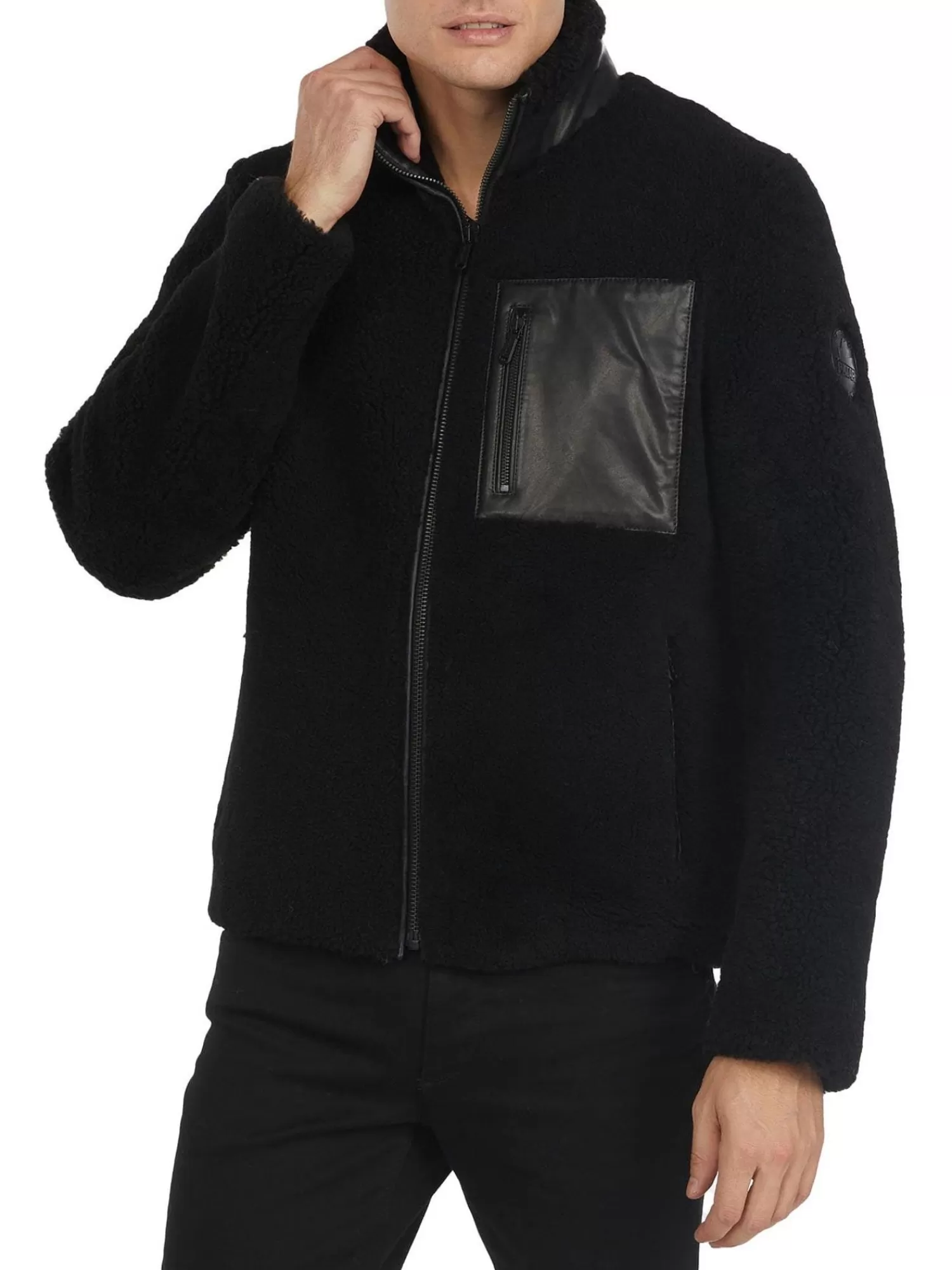 Pajar Bombers<Teddy Manteau En Peau De Mouton Pour Hommes Noir/Noir